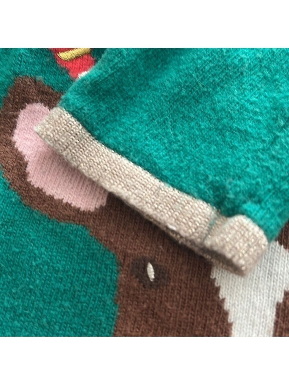 MINI BODEN girls 3-4y Christmas reindeer dress. Green. - Picture 6 of 8